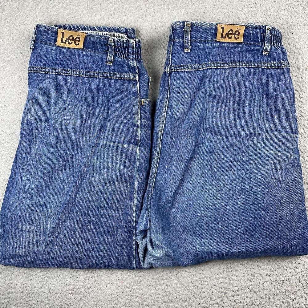 2 Vintage Lee Womens 18P High Waist Tapered Elastic Mom Jeans Made in USA